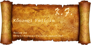 Kőszegi Felícia névjegykártya